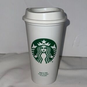 Starbucks Eco-Friendly White Cup with Green Logo